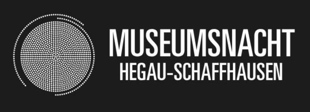 o der Museumsnacht Hegau-Schaffhausen mit kreisförmigem Punktemuster auf schwarzem Grund.