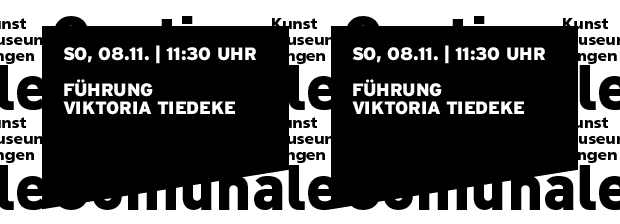 Grafik in reiner SWTypo mit Datum und Titel der Veranstaltung