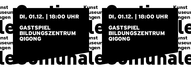 Grafik in reiner SWTypo mit Datum und Titel der Veranstaltung