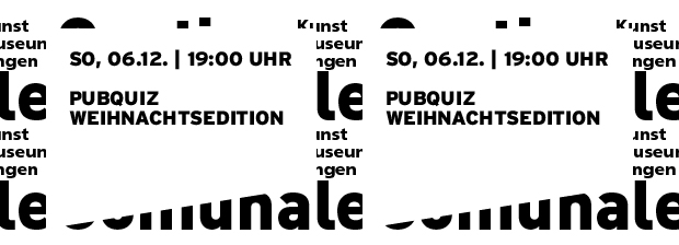 Grafik in reiner SWTypo mit Datum und Titel der Veranstaltung