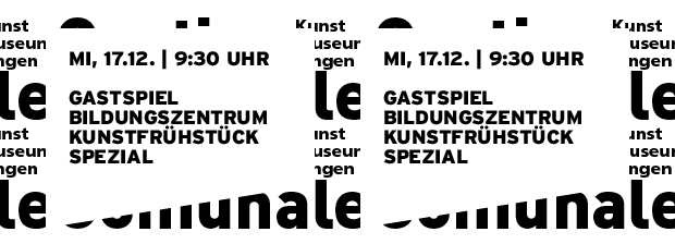 Grafik in reiner SWTypo mit Datum und Titel der Veranstaltung
