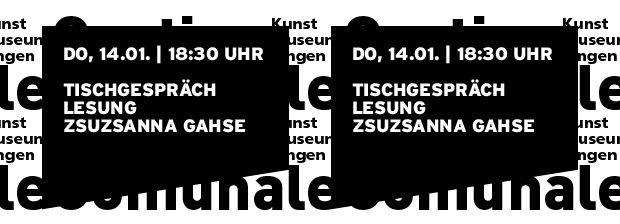 Grafik in reiner SWTypo mit Datum und Titel der Veranstaltung