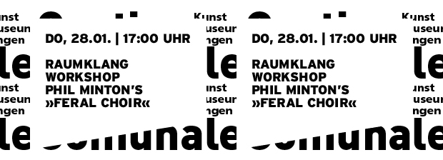 Grafik in reiner SWTypo mit Datum und Titel der Veranstaltung