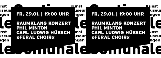 Grafik in reiner SWTypo mit Datum und Titel der Veranstaltung