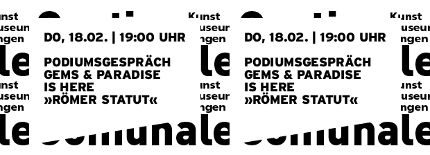 Grafik in reiner SWTypo mit Datum und Titel der Veranstaltung