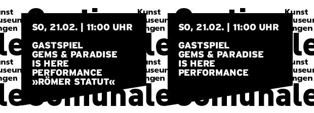 Grafik in reiner SWTypo mit Datum und Titel der Veranstaltung