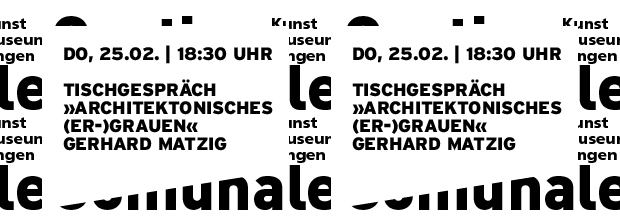 Grafik in reiner SWTypo mit Datum und Titel der Veranstaltung