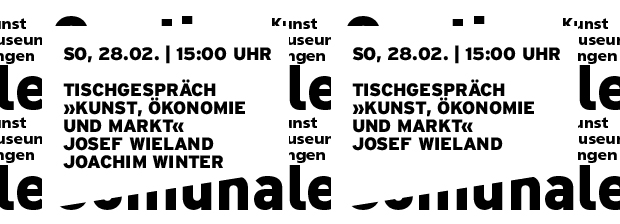 Grafik in reiner SWTypo mit Datum und Titel der Veranstaltung