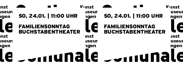 Grafik in reiner SWTypo mit Datum und Titel der Veranstaltung