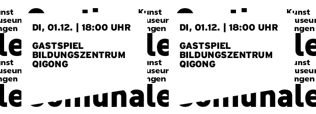 Grafik in reiner SWTypo mit Datum und Titel der Veranstaltung