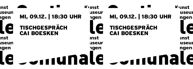 Grafik in reiner SWTypo mit Datum und Titel der Veranstaltung