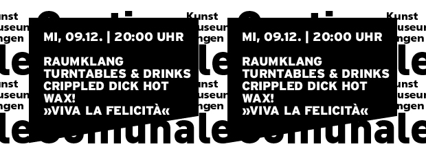 Grafik in reiner SWTypo mit Datum und Titel der Veranstaltung