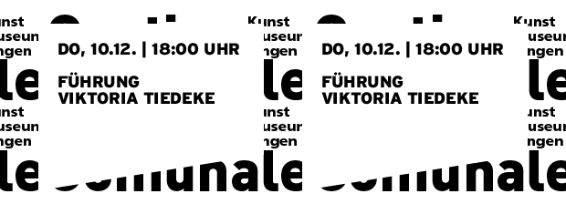 Grafik in reiner SWTypo mit Datum und Titel der Veranstaltung