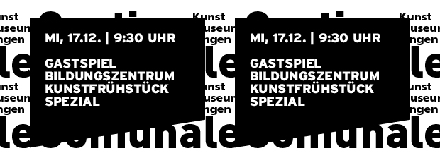 Grafik in reiner SWTypo mit Datum und Titel der Veranstaltung