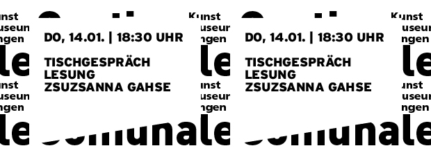 Grafik in reiner SWTypo mit Datum und Titel der Veranstaltung