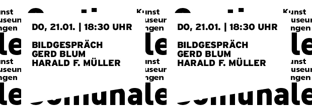 Grafik in reiner SWTypo mit Datum und Titel der Veranstaltung