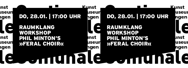 Grafik in reiner SWTypo mit Datum und Titel der Veranstaltung