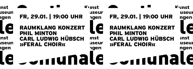 Grafik in reiner SWTypo mit Datum und Titel der Veranstaltung