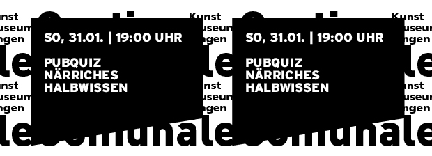 Grafik in reiner SWTypo mit Datum und Titel der Veranstaltung