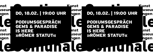 Grafik in reiner SWTypo mit Datum und Titel der Veranstaltung