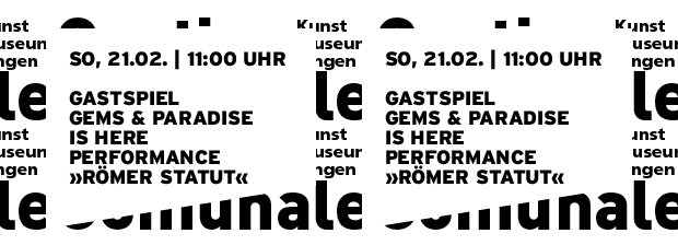 Grafik in reiner SWTypo mit Datum und Titel der Veranstaltung