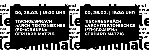 Grafik in reiner SWTypo mit Datum und Titel der Veranstaltung