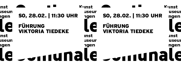 Grafik in reiner SWTypo mit Datum und Titel der Veranstaltung