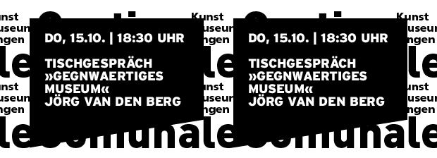 Grafik in reiner SWTypo mit Datum und Titel der Veranstaltung
