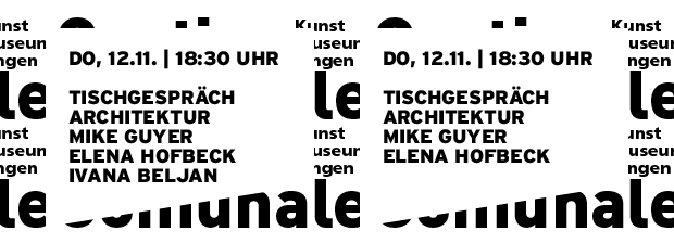 Grafik in reiner SWTypo mit Datum und Titel der Veranstaltung
