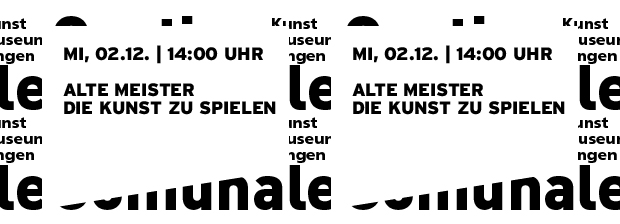 Grafik in reiner SWTypo mit Datum und Titel der Veranstaltung