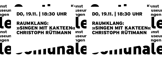 Grafik in reiner SWTypo mit Datum und Titel der Veranstaltung