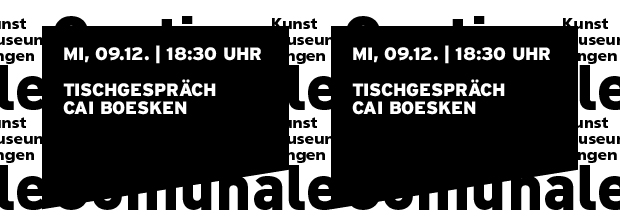 Grafik in reiner SWTypo mit Datum und Titel der Veranstaltung