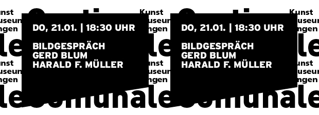 Grafik in reiner SWTypo mit Datum und Titel der Veranstaltung