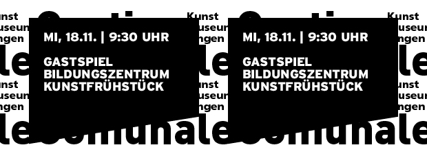 Grafik in reiner SWTypo mit Datum und Titel der Veranstaltung