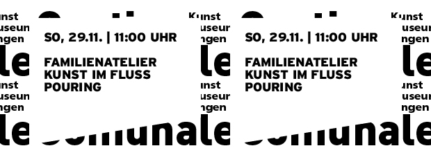 Grafik in reiner SWTypo mit Datum und Titel der Veranstaltung