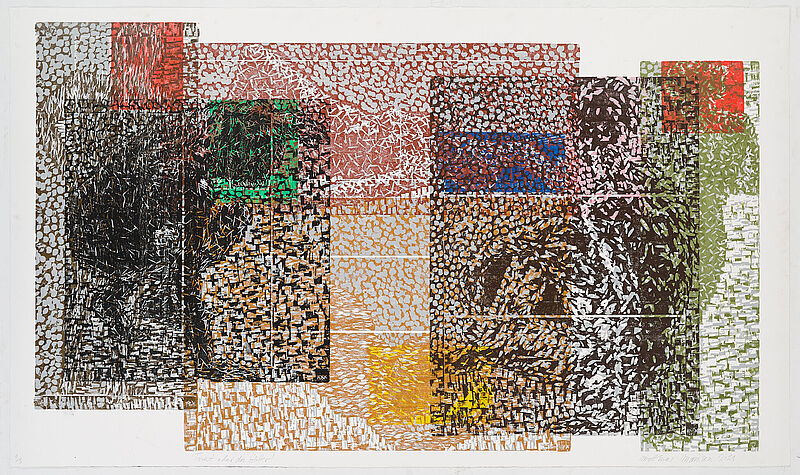 Matthias Mansen (*1958) -  Triest oder die Götter, 2021, Farbholzschnitt auf Papier, 153 x 260 cm, Auflage 3,  Ex. 1/3, Abb.: Courtesy Matthias Mansen, © VG Bild-Kunst, Bonn 2024