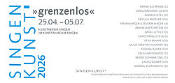 Grafik in erienr Typo zur Ausstellung SINGENKUNST 2026 grenzenlos